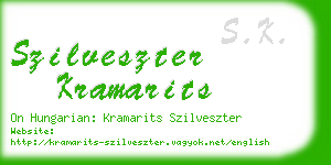 szilveszter kramarits business card